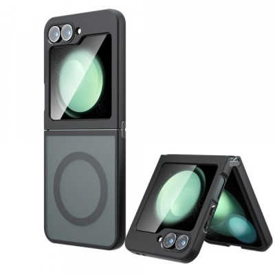Husa MagSafe pentru Samsung Galaxy Z Flip6 F741, Techsuit, PureFrost, Neagra foto