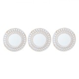 Set Oglinzi Perete, Rotunde, Ramă Plastic, Alb Auriu, 25x1cm, 3 Bucăți, Oem