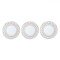 Set Oglinzi Perete, Rotunde, Ramă Plastic, Alb Auriu, 25x1cm, 3 Bucăți