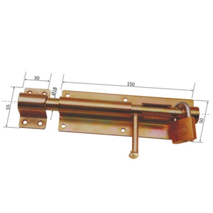 Zavor aplicat cu tija cilindrica si inel lacat P&P, 150 mm Zavor aplicat cu tija cilindrica si inel lacat P&P, 150 mm