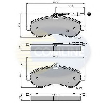 Set placute frana,frana disc PEUGEOT EXPERT Tepee (VF3V) (2007 - 2016) COMLINE CBP11621