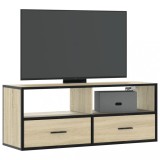 Cumpara ieftin Dulap TV stejar sonoma, 100x31x39,5 cm, lemn prelucrat și metal
