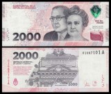 Argentina 2000 Pesos (2023) P#368 UNC Sufix A - Bancnota Argentina Noua - Dezvoltarea Stiintei si Medicinii