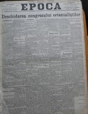 Ziarul Epoca, 24 Septembrie 1899; Deschiderea Congresului Orientalistilor