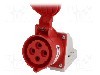Conector alimentare AC, IEC 60309, IP44, 32A, 400V AC, 4 pini, PCE - 124-6K