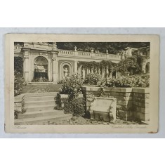 SINAIA , CASTELUL PELES , TERASELE , CARTE POSTALA ILUSTRATA , HELIOGRAVURA , EMBOSATA , 1936