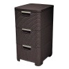 Comoda Plastic 3 Sertare Curver Imitatie Ratan Maro 33x60x38 cm Dulap Hol