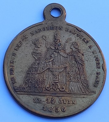 Medalie. Al Doilea Imperiu Francez , Botezul Prințului Imperial 1856 foto