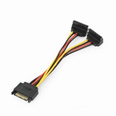 CABLU date GEMBIRD, adaptor S-ATA (T) la 2 x S-ATA (M) in unghi drept, 0.15 m, &quot;CC-SATAM2F-02&quot; (timbru verde 0.08 lei)