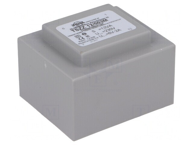 Transformator &icirc;ncapsulat 12VA 230V 6V 2A PCB