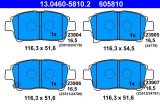 ATE 13.0460-5810.2 set placute frana,frana disc