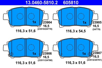 ATE 13.0460-5810.2 set placute frana,frana disc foto