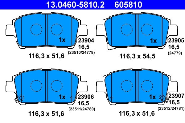 ATE 13.0460-5810.2 set placute frana,frana disc