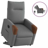 vidaXL Fotoliu electric rabatabil cu ridicare, gri &icirc;nchis, textil
