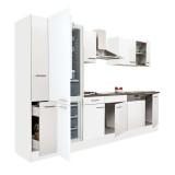 Mobilă Bucătărie Modulară Leziter Yorki 310 Albă, 300 cm, Cu Frigider și Congelator Inferior, PAL Melaminat