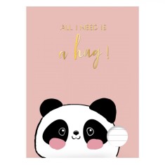 Caiet Dictando A5, Model Panda, Culoare Roz, 60 File