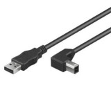 Cablu imprimanta USB 2.0 A - B unghi 90 grade T-T 2m Negru, KU2AB2-90, Oem