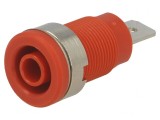 Soclu banană 4mm 32A roșu pentru panou