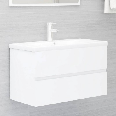 vidaXL Dulap cu chiuvetă &amp;icirc;ncorporată, alb, lemn prelucrat 3071639 foto