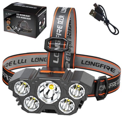 Lanterna de cap LED cu 5 diode, senzor de miscare, 4 moduri de iluminare, Lean 21016 foto