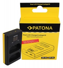 PATONA | Incarcator Dual USB LCD tip Panasonic DMW-BLJ31 DMW BLJ31 DMWBLJ31 foto