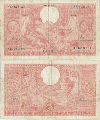 1944 (4 XI), 100 francs (P-113) - Belgia foto