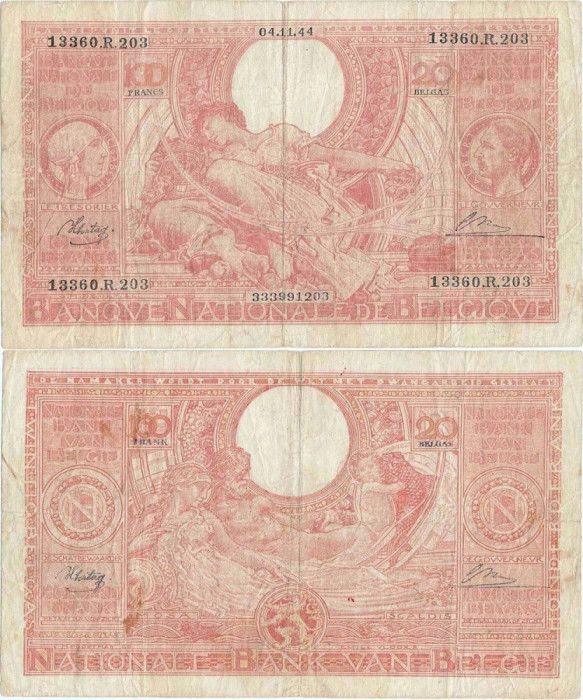 1944 (4 XI), 100 francs (P-113) - Belgia