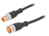 Cablu M12 Lutronic 4 Pini, 5 Metri, IP67, Conectori Tata/Mama, PVC, 4A, 250V AC