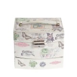 Cutie de bijuterii vintage cu imprimeu floral 15.5 cm