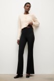 Answear.LAB pantaloni culoarea negru, evazati, high waist