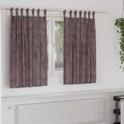 vidaXL Draperie cu perdele 2 pcs Maro 140 x 140 cm Catifea foto