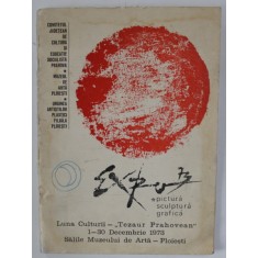 LUNA CULTURII &#039; TEZAUR PRAHOVEAN &#039; , EXPOZITIE DE PICTURA , SCULPTURA , GRAFICA , CATALOG , 1973 , PREZINTA HALOURI DE APA