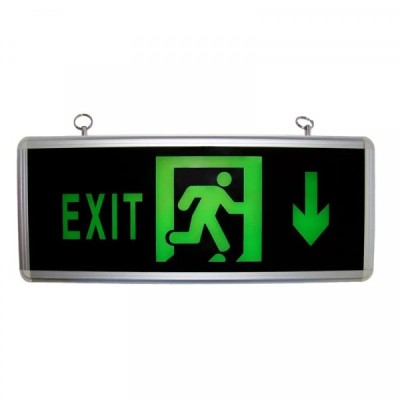 Indicator Luminos EXIT Sageata Jos LED Acumulator 36x14x3cm MJ19 MNR9193 foto