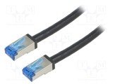 Cabluri patch S/FTP 6a LOGILINK litat Cu PE negru 0,5m 26AWG