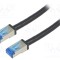 Cabluri patch S/FTP 6a LOGILINK litat Cu PE negru 0,5m 26AWG