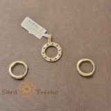Set cercei si pandantiv cu cristale zirconia - placat 14k