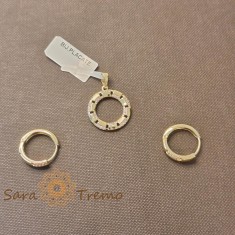 Set cercei si pandantiv cu cristale zirconia - placat 14k