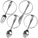 Cumpara ieftin Set 4 inele pentru servetele Tableware, metal, argintiu