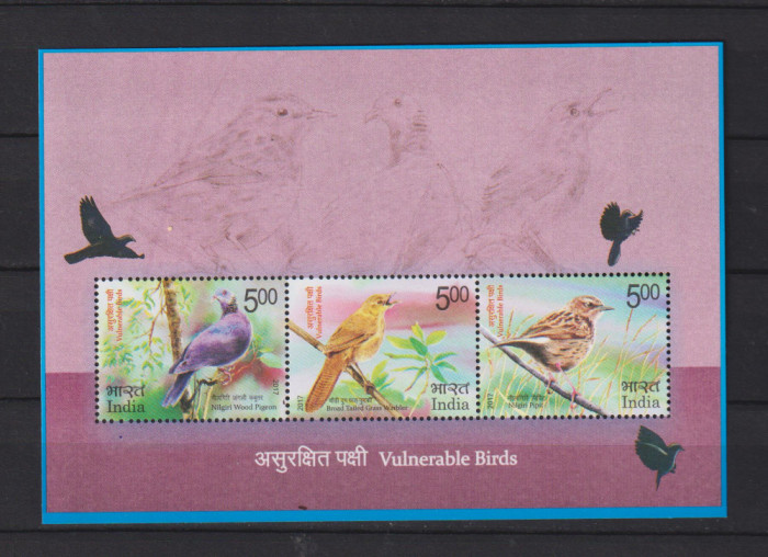 INDIA 2017 FAUNA PASARI MI. BL 166 MNH