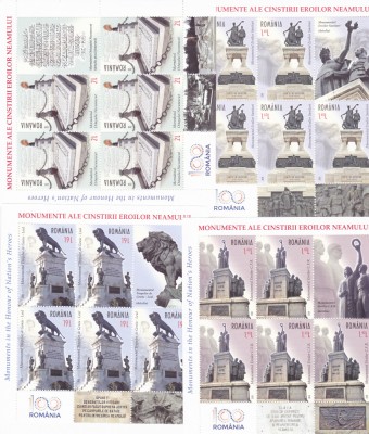 MONUMENTE ALE EROILOR NEAMULUI,SET MINICOLI,2018,Lp.2215b,MNH,ROMANIA. foto