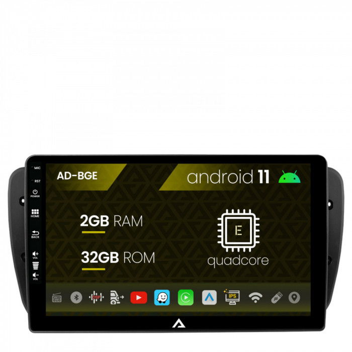 Navigatie Seat Ibiza (2009-2013), Android 11, E-Quadcore 2GB RAM + 32GB ROM, 9 Inch - AD-BGE9002+AD-BGRKIT049