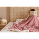 Cumpara ieftin Patura Cocolino cu Blanita Uni, Model Tricotat-JO263 ROZ