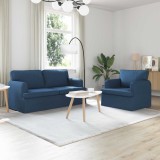 vidaXL Canapea 140cm 2 pcs albastru Metal 3407566