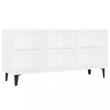 Cumpara ieftin Comoda TV cu picioare metalice, alb, 103,5x30x50 cm