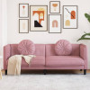 Canapea cu perne, 3 locuri, roz, catifea GartenMobel Dekor, vidaXL