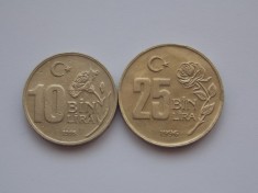LOT 2 MONEDE TURCIA-(10 BIN LIRA,25 BIN LIRA)
