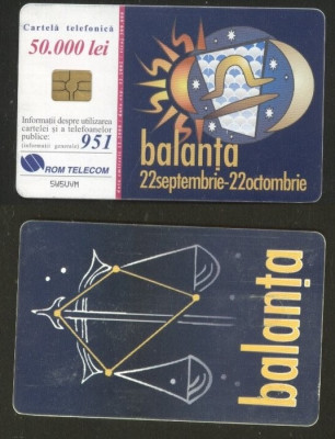 Romania 2000 Telephone card Libra Sign Rom 82b CT.040 foto