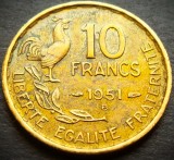 Moneda istorica 10 FRANCI - FRANTA, anul 1951 *cod 4831 - litera B