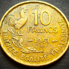Moneda istorica 10 FRANCI - FRANTA, anul 1951 *cod 4831 - litera B