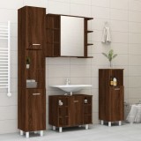 VidaXL Set dulapuri de baie, 4 piese, stejar maro, lemn prelucrat
